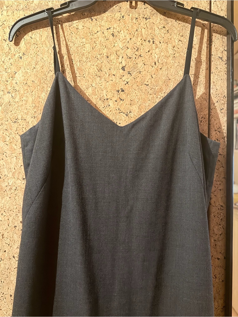 Kit and Ace Charcoal Grey wool/cashmere lined slip dress